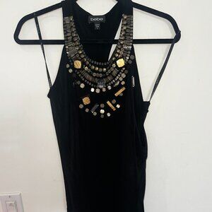 Bebe Women's Black Sleeveless Embellished Cocktail Dress Size S